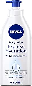  NIVEA Express Hydration Body Lotion, Fast Absorbing Moisturiser for Dry Skin Made with Deep Moisture Serum and Sea Minerals, Smooth Skin Body Lotion, 400 ml (Pack of 1) 