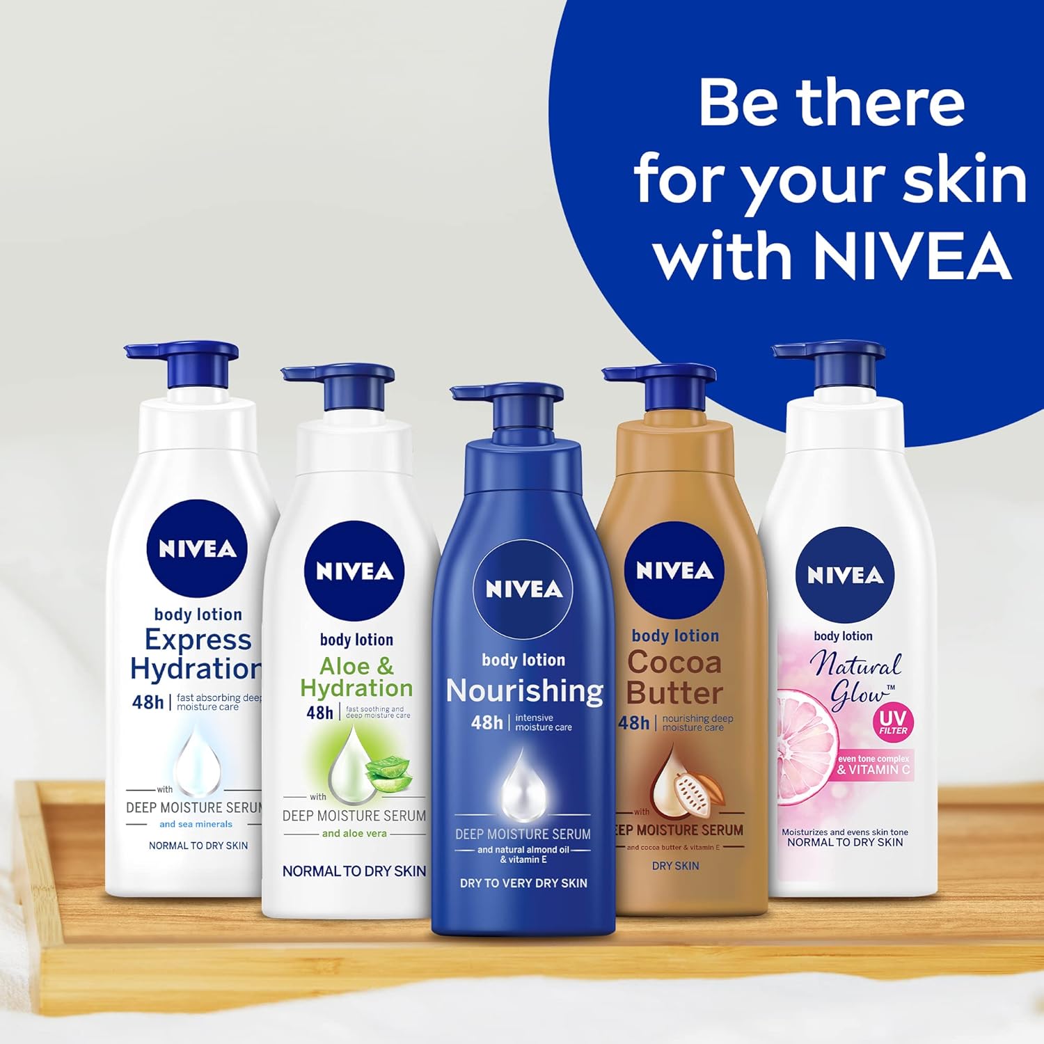  NIVEA Express Hydration Body Lotion, Fast Absorbing Moisturiser for Dry Skin Made with Deep Moisture Serum and Sea Minerals, Smooth Skin Body Lotion, 400 ml (Pack of 1) 
