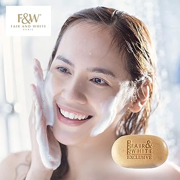  Fair and White Exclusive Exfoliating Soap | 7 oz / | Skin Brightening Bar, Fade Dark Spots, Hyperpigmentation Treatment, Uneven Skin Tone | with..., 200 g (Pack of 1) 